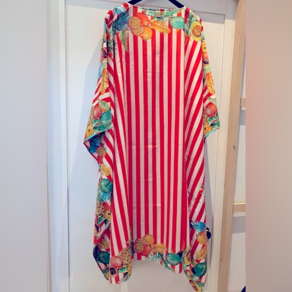 Beautiful Stella Jean Multi-color Cotton and Silk Kaftan